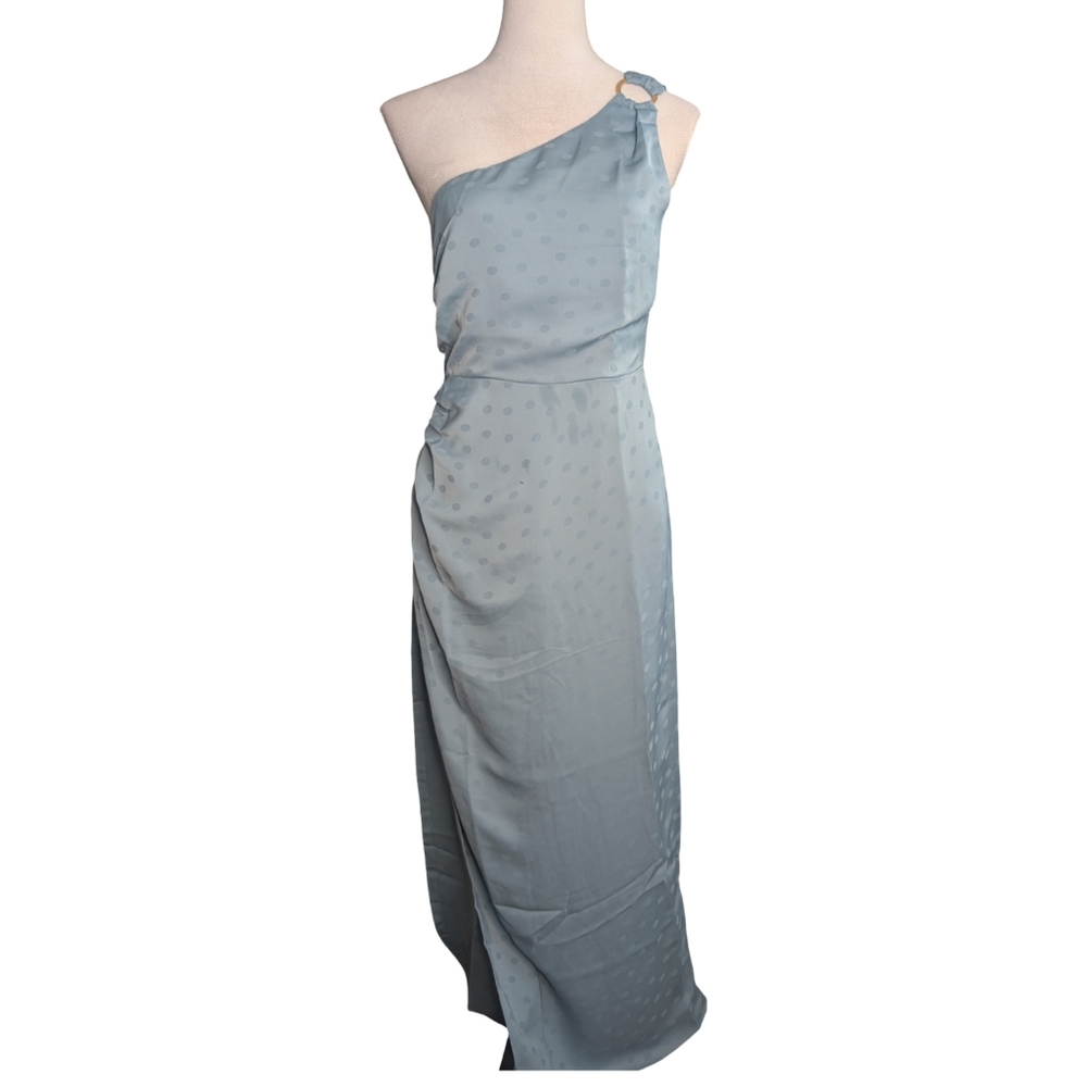 Favorite Daughter The Singles Table one-shoulder midi dress blue Size 4 NWT